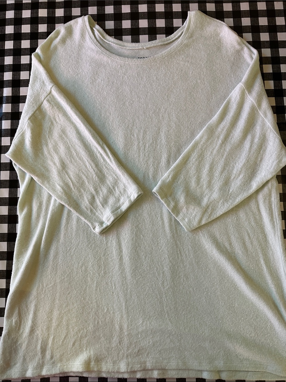 torrid Mint Lightweight Crewneck 3/4 Sleeve Top
